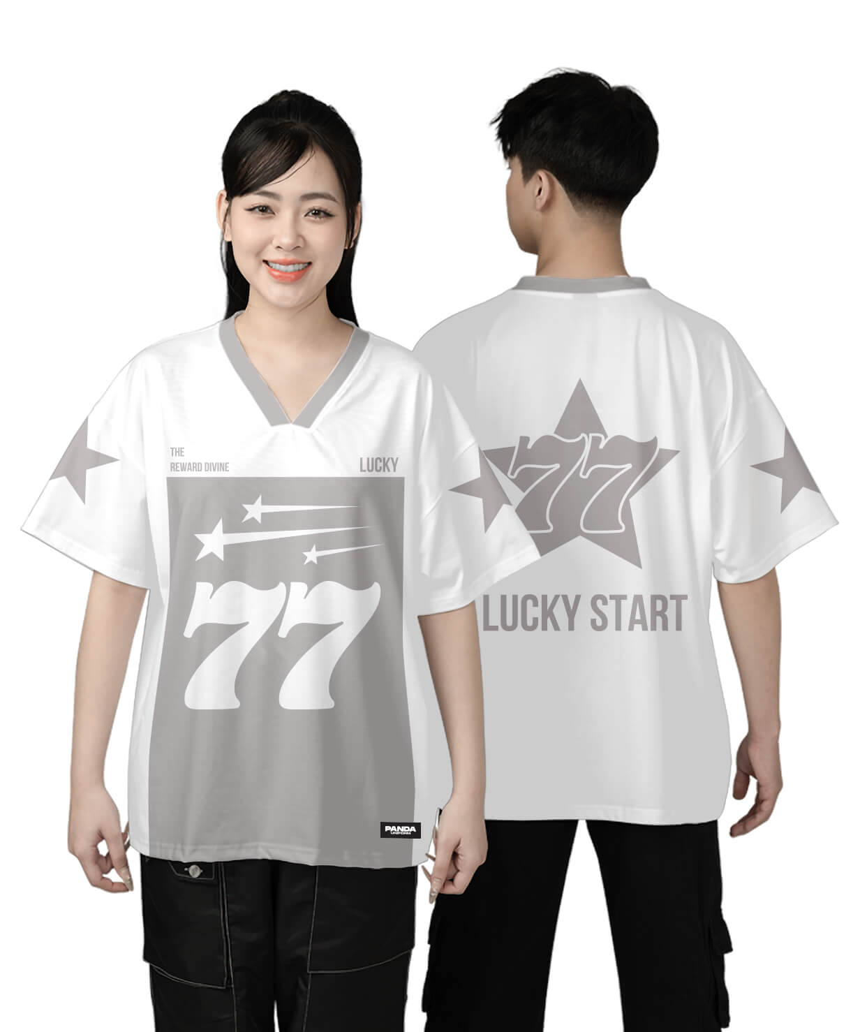 áo lớp màu xám cổ tim