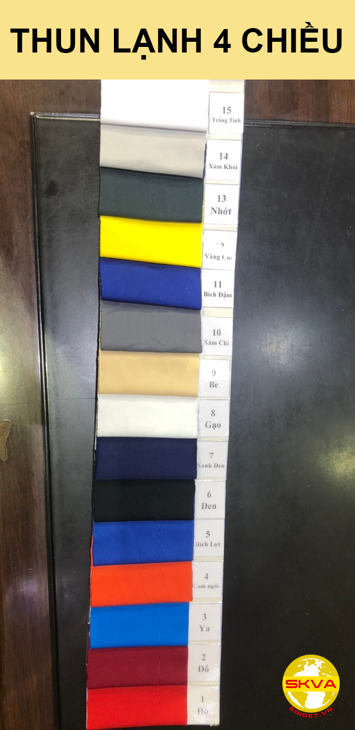 Vải Thun Lạnh 4 Chiều Là Gì Toàn Bộ Bí Mật Từ Chuyên Gia 3 Bảng màu vải thun lạnh 4 chiều