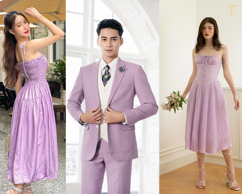 Các cách phối đồ với màu tím pastel