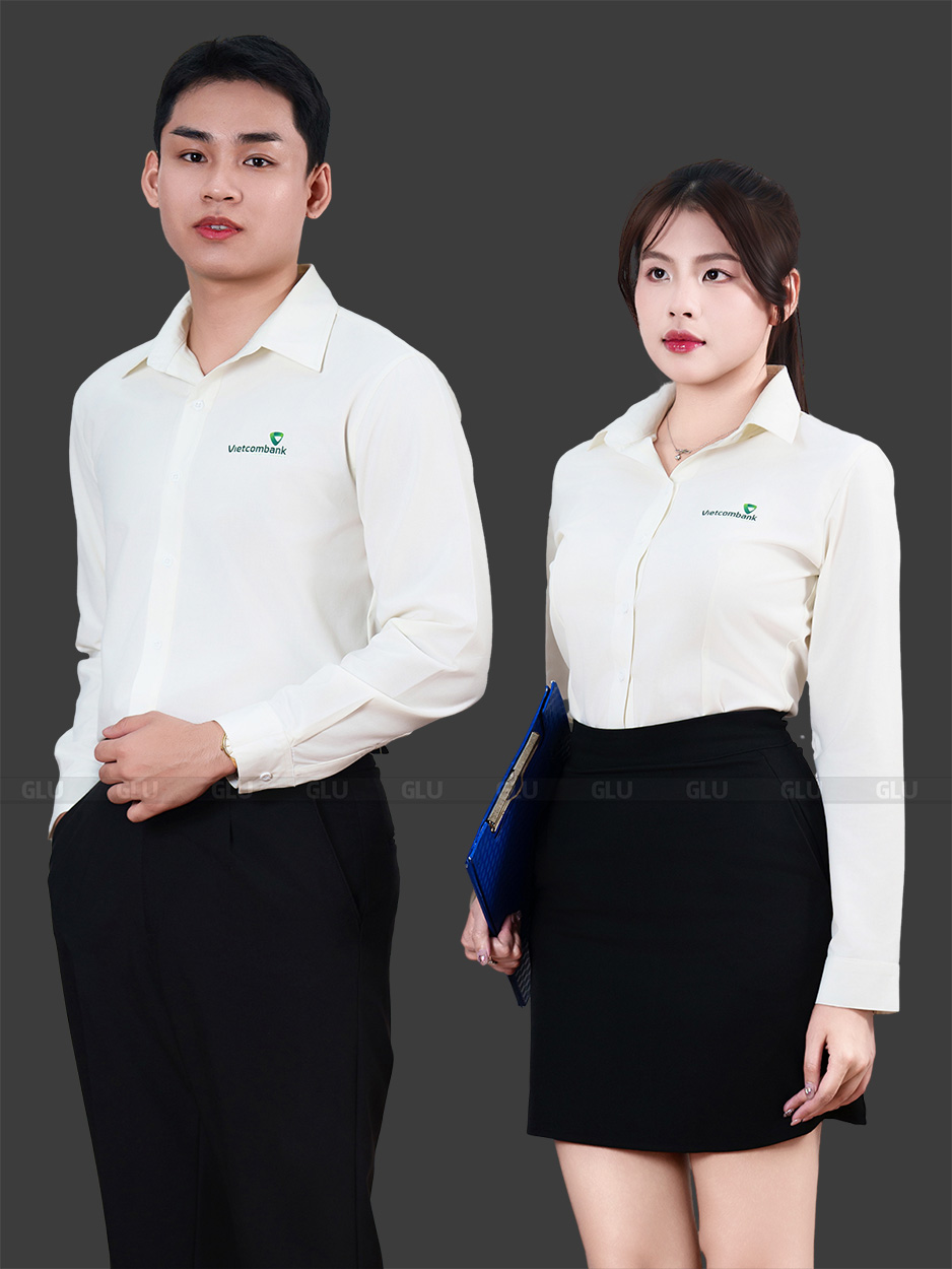 Phân Tích Đồng Phục Vietcombank Từ Thiết Kế Đến Ý Nghĩa 1 Mẫu áo sơ mi đồng phục Vietcombank nữ