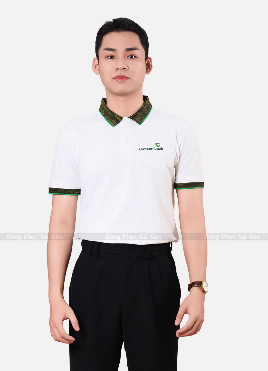 Phân Tích Đồng Phục Vietcombank Từ Thiết Kế Đến Ý Nghĩa 3 Áo thun đồng phục Vietcombank màu trắng