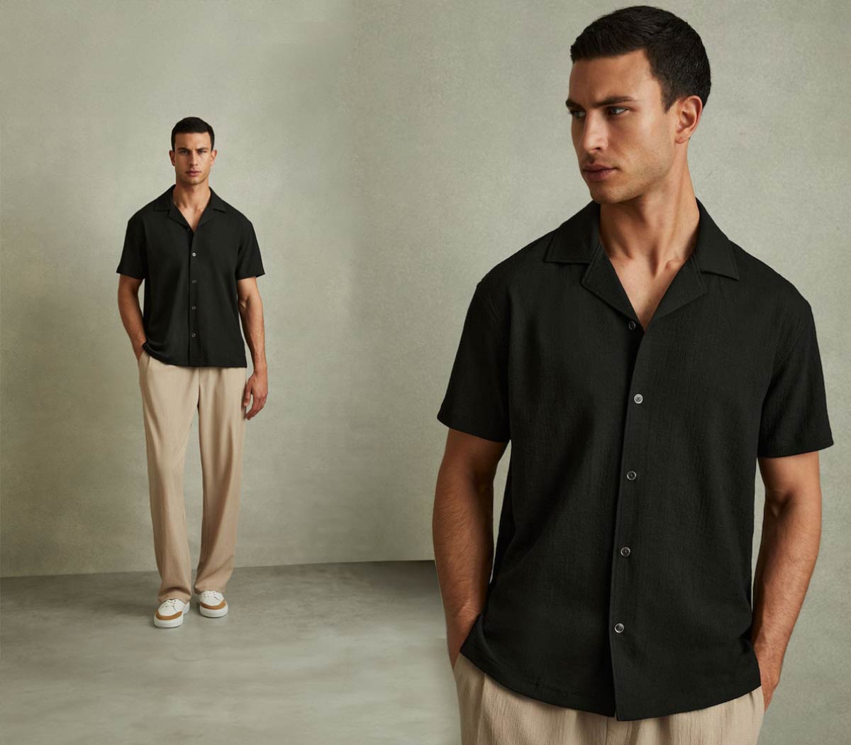 Phối áo sơ mi đen với chân váy