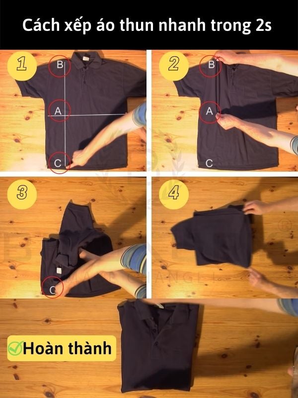 5 Cách Xếp Áo Thun Nhanh Gọn, Không Nhăn Chuẩn Chuyên Gia 12 cach xep ao thun 5f6875a920eb46cc81e4b3b278303114