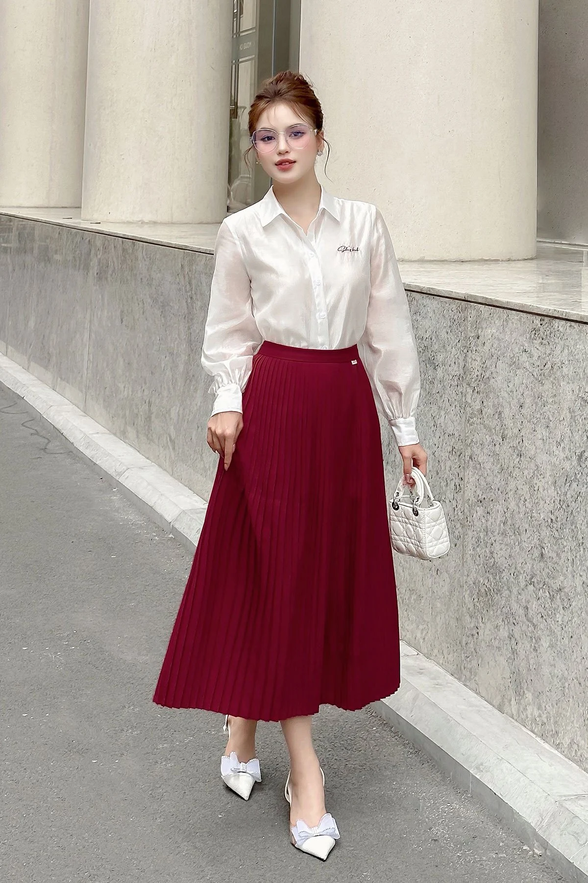 Áo sơ mi trắng nữ dài tay công sở