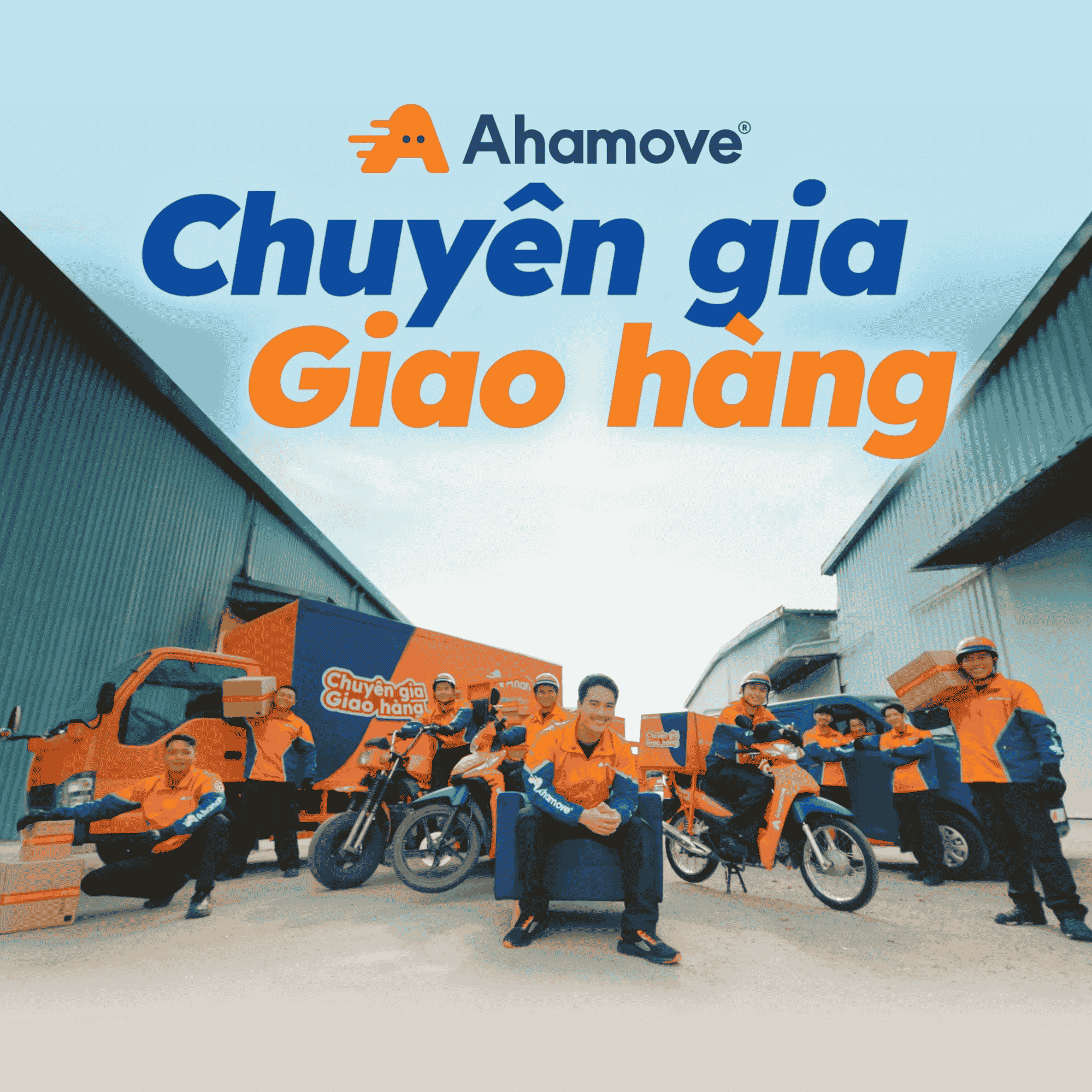 Mặt sau áo khoác đồng phục AhaMove