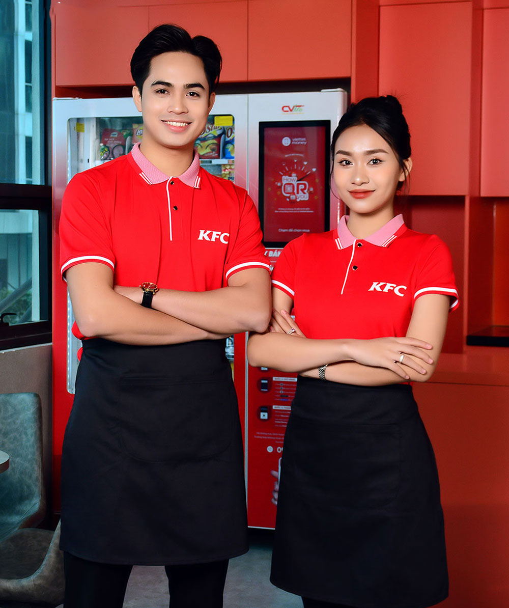 Đồng Phục KFC Chuẩn Mẫu & Địa Chỉ Xưởng May Uy Tín 2 Đồng phục KFC cho nhân viên