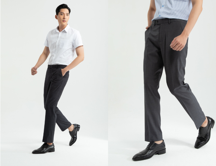 quần âu lửng đi giày gì