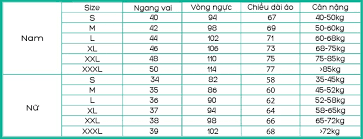Cách chọn size áo thun