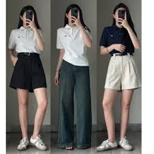 Phối đồ với áo polo nữ công sở