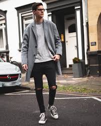 phối đồ với giày converse cổ cao nam với quần jean