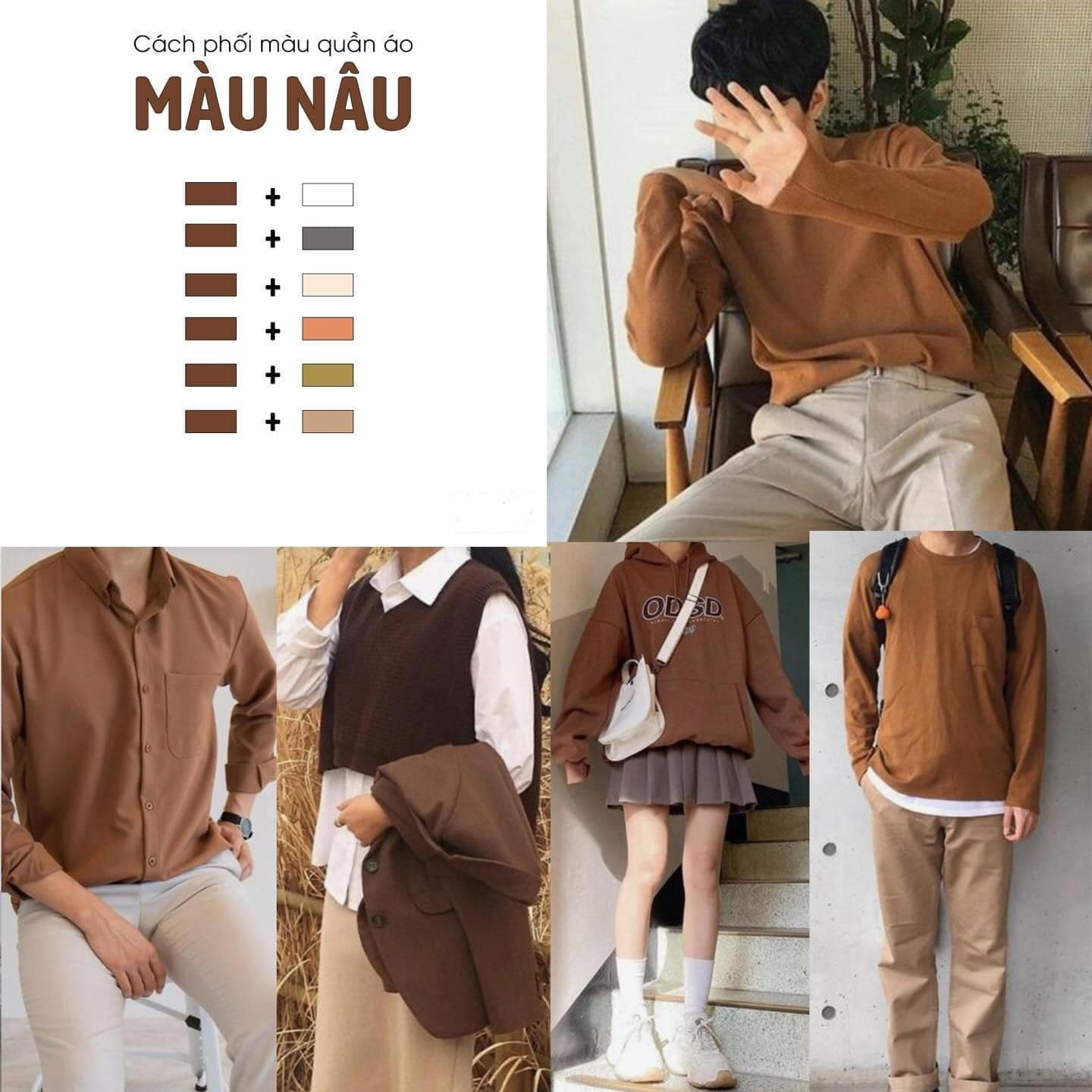 Phối đồ theo màu xanh và trắng cho nam