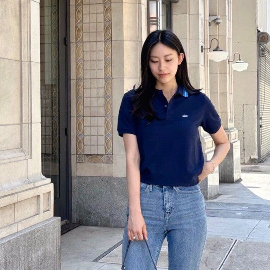 Phối áo polo với quần jean