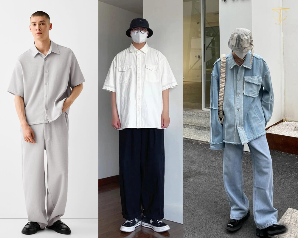 15+ cách phối đồ với áo sơ mi form rộng nam cực sành điệu 5 Phối đồ với áo sơ mi form rộng nam