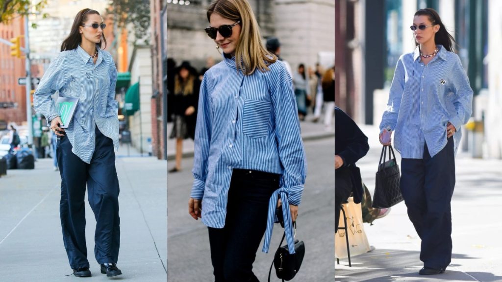 20+ Cách Phối Đồ Với Áo Sơ Mi Kẻ Sọc Nữ Hack Dáng Sành Điệu 15 phoi do vs so mi soc