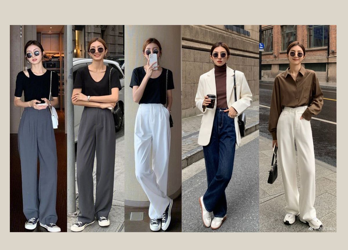 quần ống rộng mặc với áo gì đi đám cưới