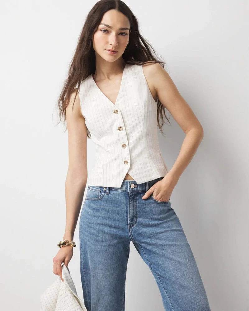 Bí quyết phối áo gile với quần jean chuẩn fashionista 3 Phối đồ với áo gile jean và quần jean cá tính